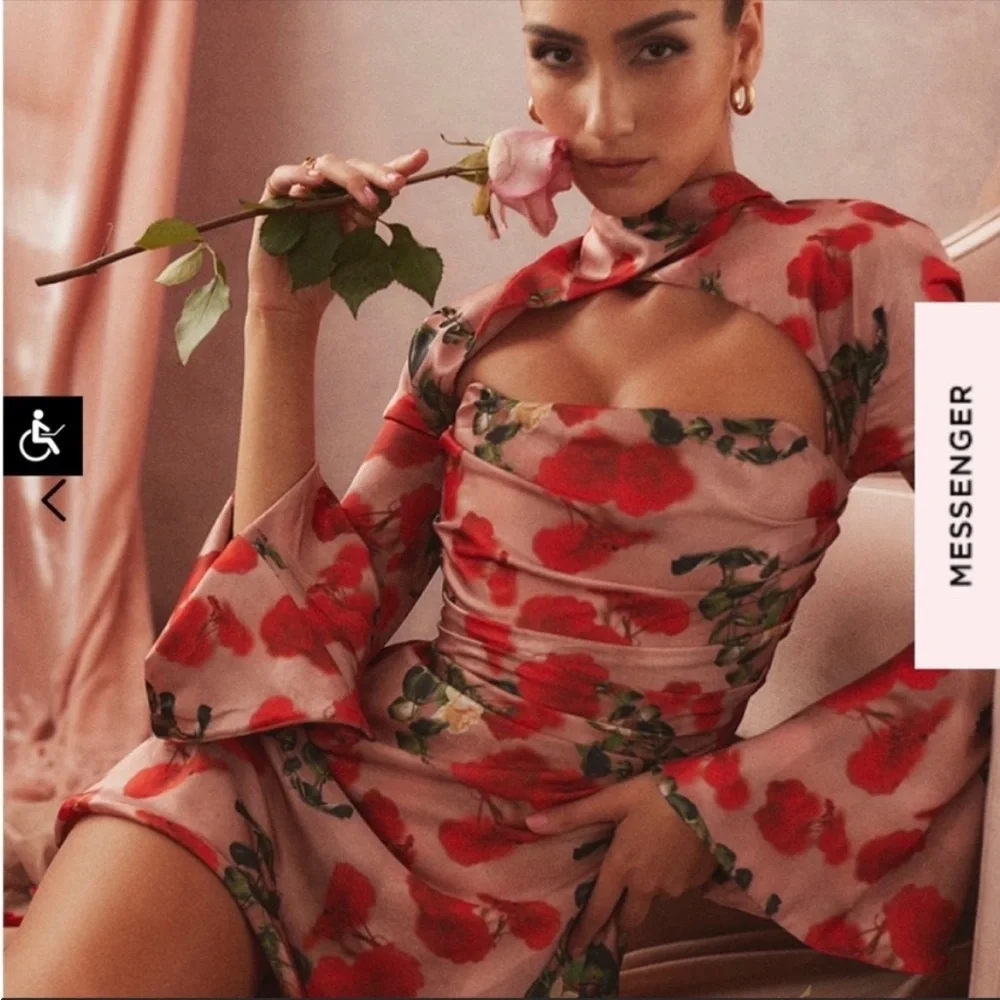 NWT House of CB Toira floral Satin Corset Mini dress - Valentine’s Day dress - Picture 10 of 12